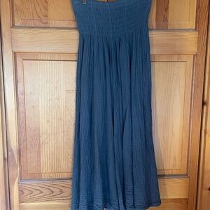 Gray gauze wide leg pants